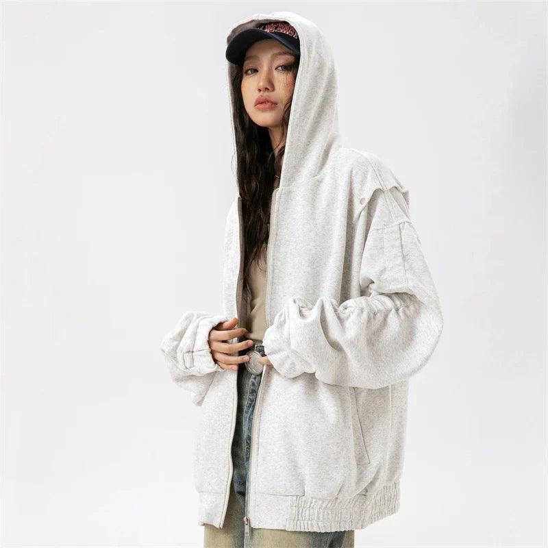 Edgy Urban Zip-Up Hoodie