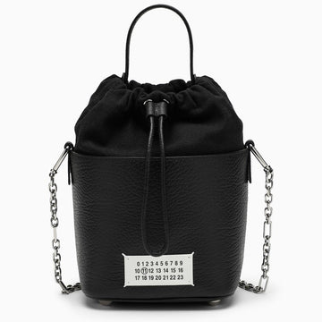 Maison Margiela Black Bucket Bag By 5Ac In Leather And Canvas Men