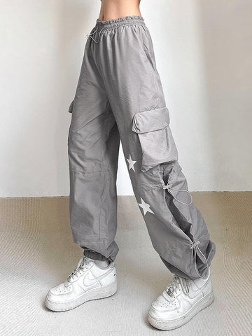 Streetwear Star Grey Cargo Pants G0393