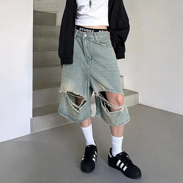 Y2K Ripped Baggy Jorts