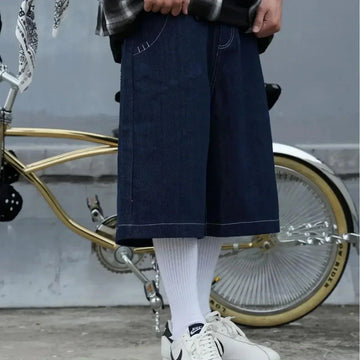 Embroidery Pockets Oversized Jorts