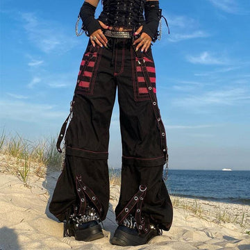 Streetwear Punk Low Rise Baggy Gothic Cargo Pants