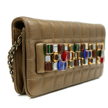 Chanel Byzance Bronze Leather Jeweled Evening Bag