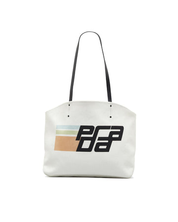 Canvas Tote Bag with Leather Straps