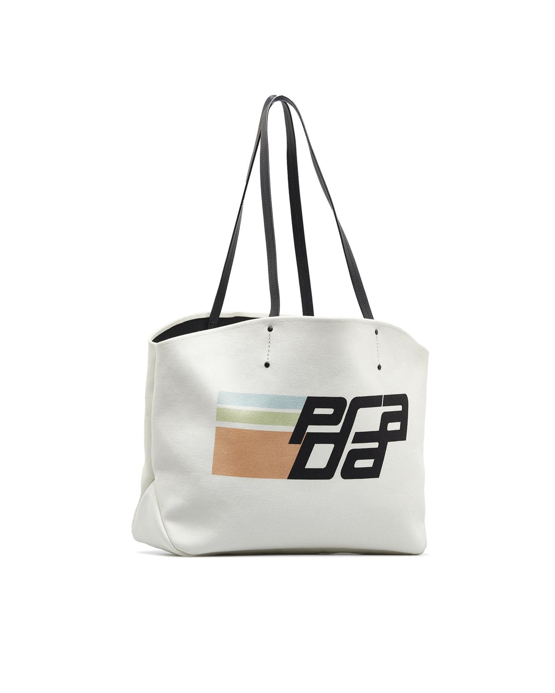 Canvas Tote Bag with Leather Straps