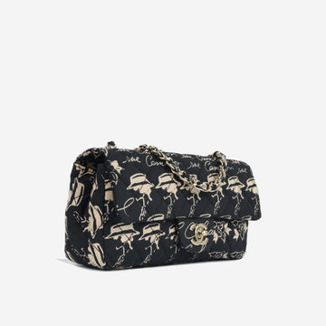 Vintage Coco Print Fabric Flap