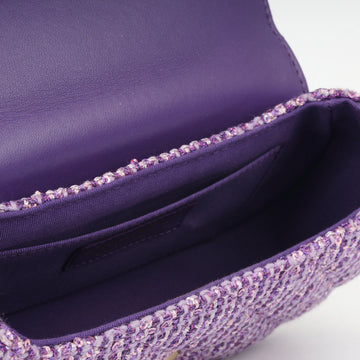 Small Top Handle - Purple Sequin Tweed