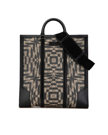 Supreme Coated Canvas Leather Trim Vertical Tote