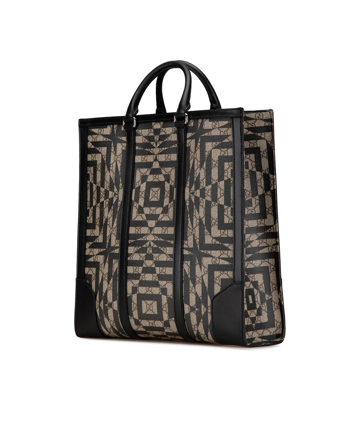 Supreme Coated Canvas Leather Trim Vertical Tote