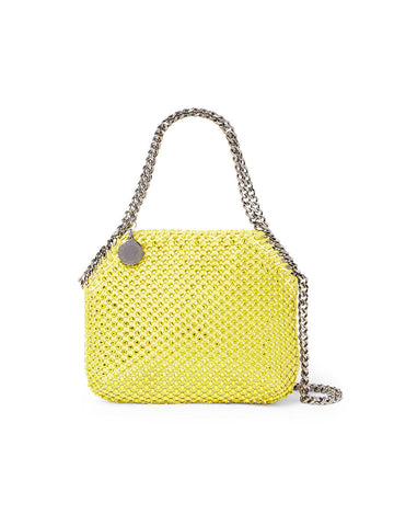 Falabella Crystal Mesh Mini Tote Bag in Yellow