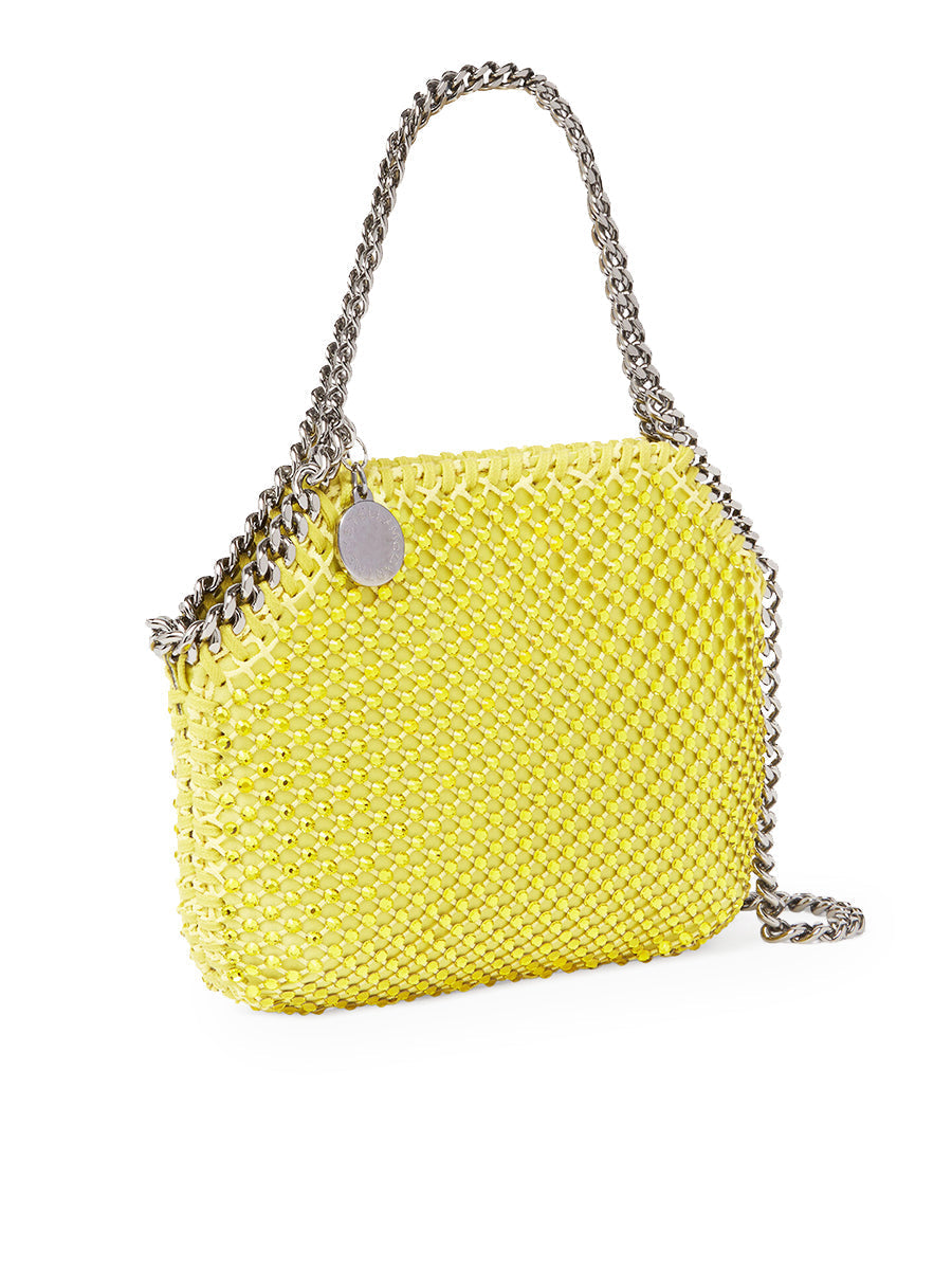 Falabella Crystal Mesh Mini Tote Bag in Yellow