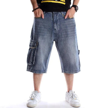 Multi-pocket Washed Denim Jorts