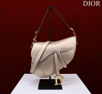 Makersluxe - Saddle Bag With Strap Gold Grained Calfskin