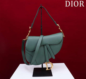 Makersluxe - Saddle Bag With Strap Dark Green Grained Calfskin
