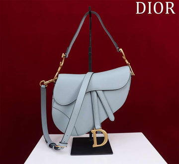 Makersluxe - Saddle Bag With Strap Blue Grained Calfskin
