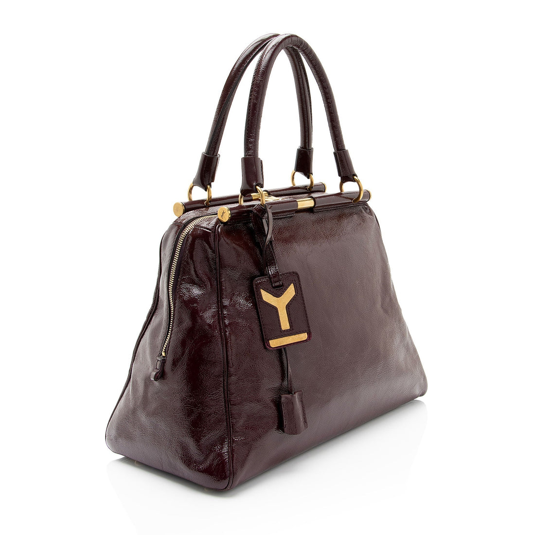 Saint Laurent Vintage Patent Leather Majorelle Tote (SHF-8MqroY)
