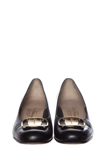 Salvatore Ferragamo Black Leather Pumps SZ 5