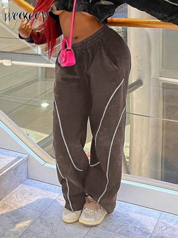 Streetwear Elastic Waist Sweatpants Women E0911