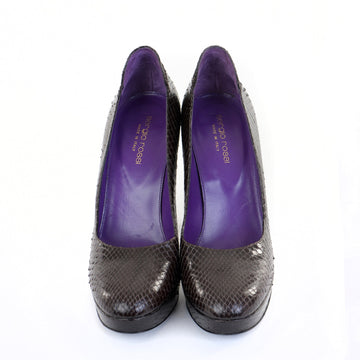 Snakeskin Platform Leather Pumps
