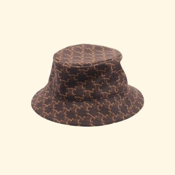Celine Triomphe Bucket Hat Dark Brown