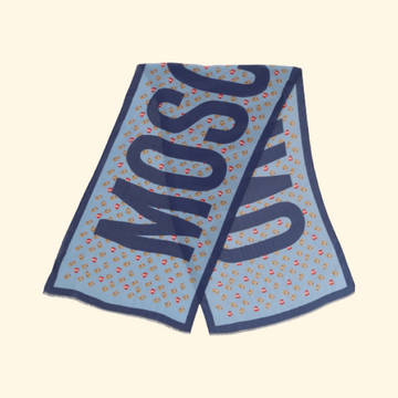 Moschino Teddy Bear and Hearts Jacquard Logo Scarf, Brand New
