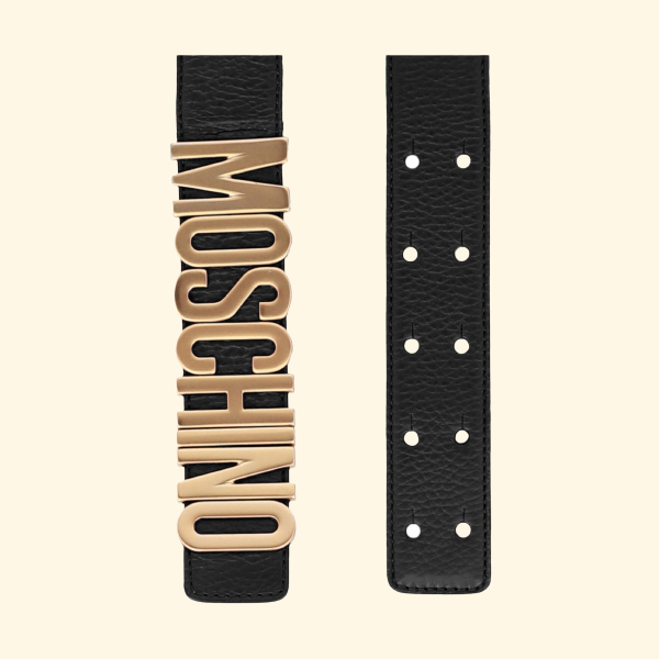 Moschino Leather Logo Belt, Brand New