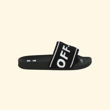 Off-White Logo-Embroidered Terry Slides, Brand New
