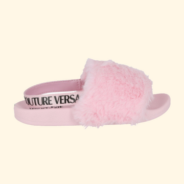 Versace Jeans Shelly Faux Fur Slides, Brand New