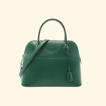 Hermès Bolide 31 Handbag Box Calf Green Gold Hardware