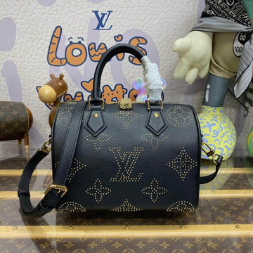 Makersluxe Speedy Bandouliere Black Monogram With Studs - LUV 414