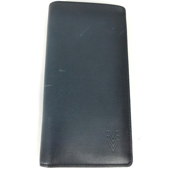 LOUIS VUITTON Long Wallet Purse M41899 leather Navy Cuir Ombre Portefeuille Blaza mens Used