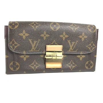 LOUIS VUITTON Long Wallet Purse M60414 Monogram canvas Brown x Gold Metal Bifold Wallet Portefeuille Elyses mens Used