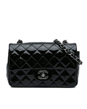 Mini Rectangular Classic Patent Single Flap Crossbody Bag with Chain Strap