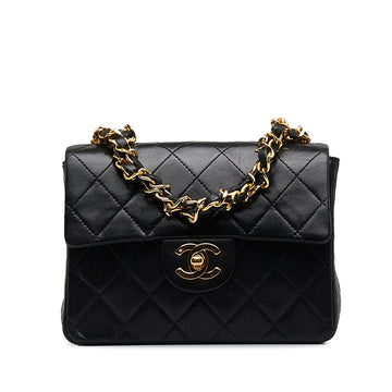 Chanel Classic Flap Mini Black Square Lambskin Gold