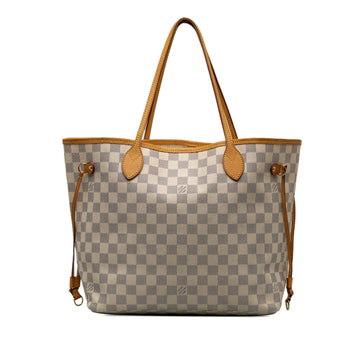 White Louis Vuitton Damier Azur Neverfull MM Tote Bag