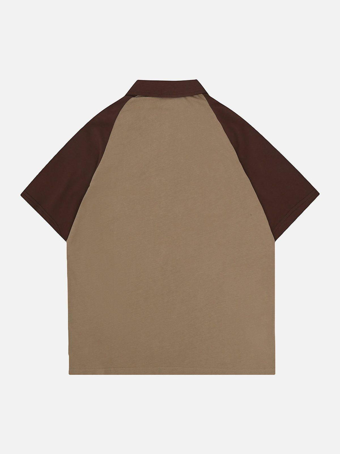Sneakerland™ - Embroidered Patchwork Polo Collar Tee