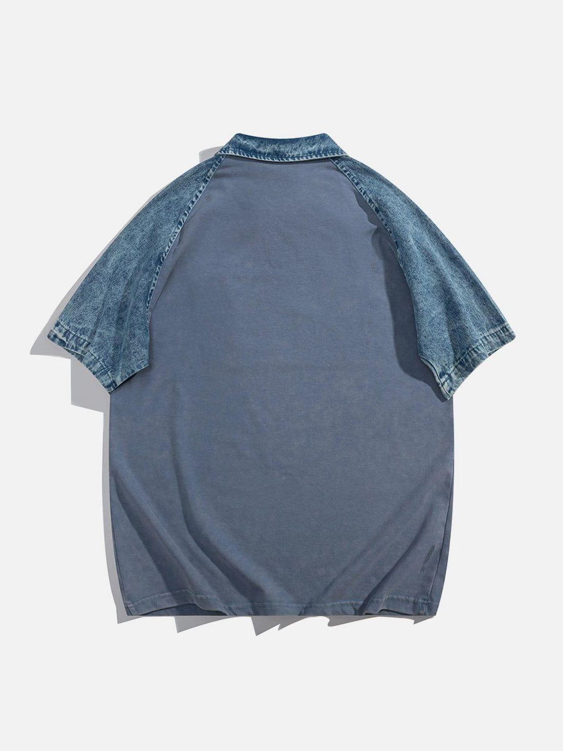 Sneakerland™ - LY Letter Patchwork Polo Collar Tee