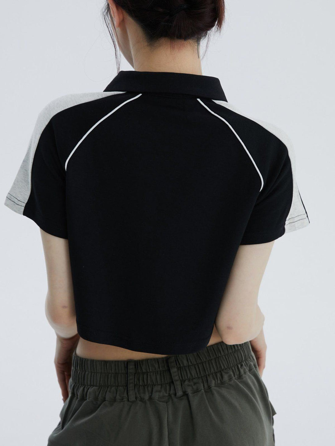 Sneakerland™ - Lapel Zipper Colorblock Tee