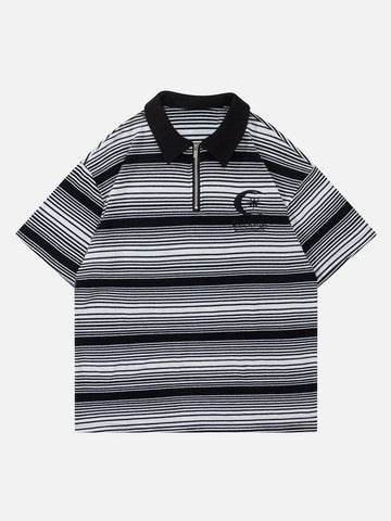 Sneakerland™ - Stripe Embroidery Polo Tee
