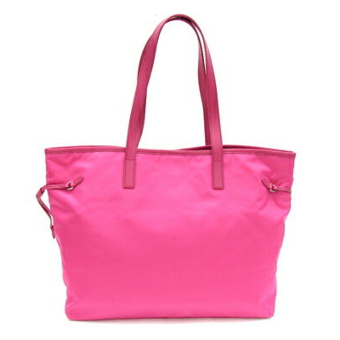 Nylon Tote Bag with Leather Trim