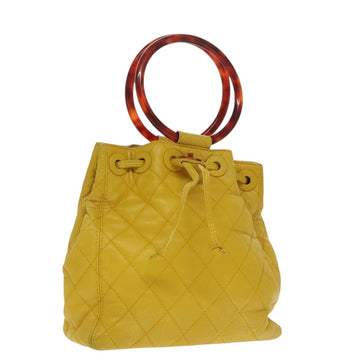 Quilted Lambskin Bucket Bag Tortoiseshell Handle