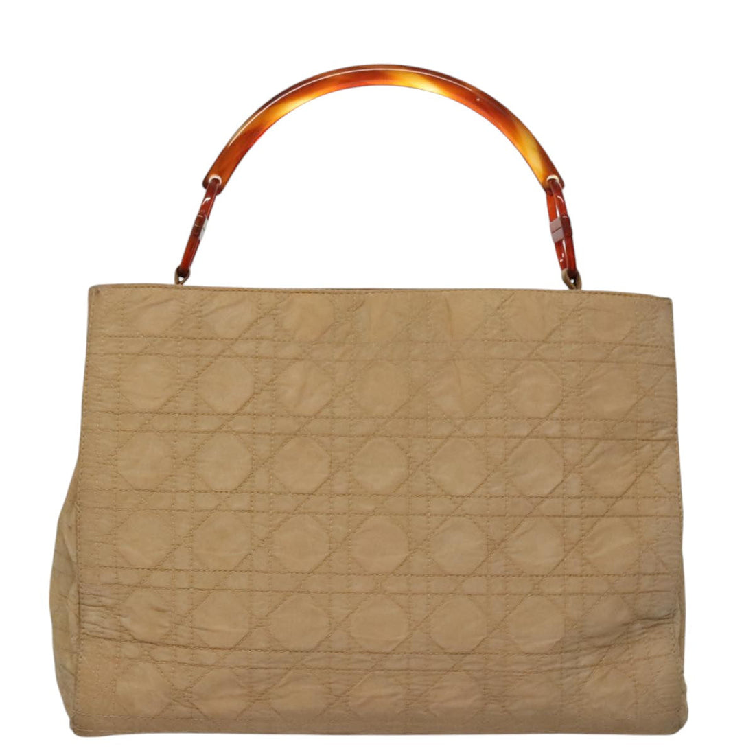Cannage Lady Synthetic Handbag with Handle Drop