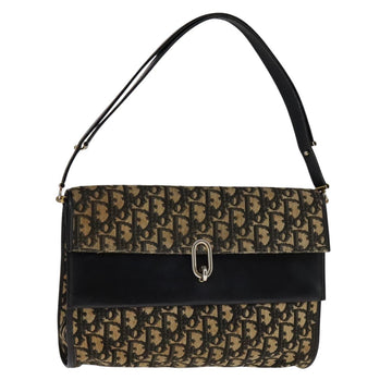 Canvas Shoulder Bag with Oblique Design