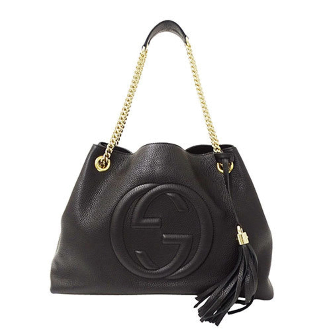 Leather Soho Tote Bag with Charm