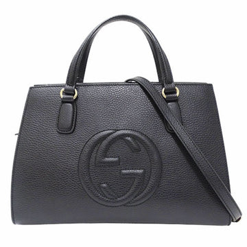 Leather Shoulder Bag with Strap and Minor Wear