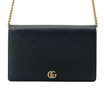 Leather GG Marmont Wallet with Chain