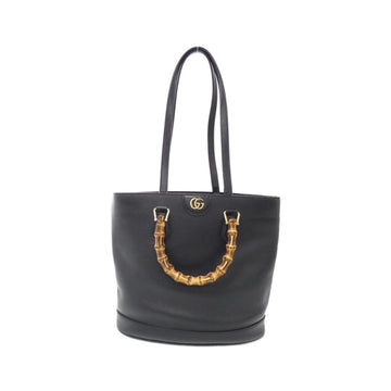 Leather Bamboo Design Handbag