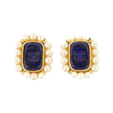 Pearl  Blue Glass Earrings