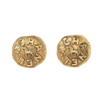 Coin Earrings Goldtone Design