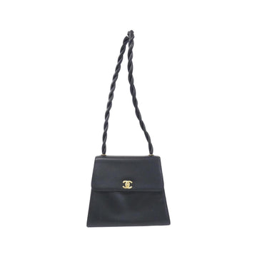 Twisted Strap Leather Shoulder Bag